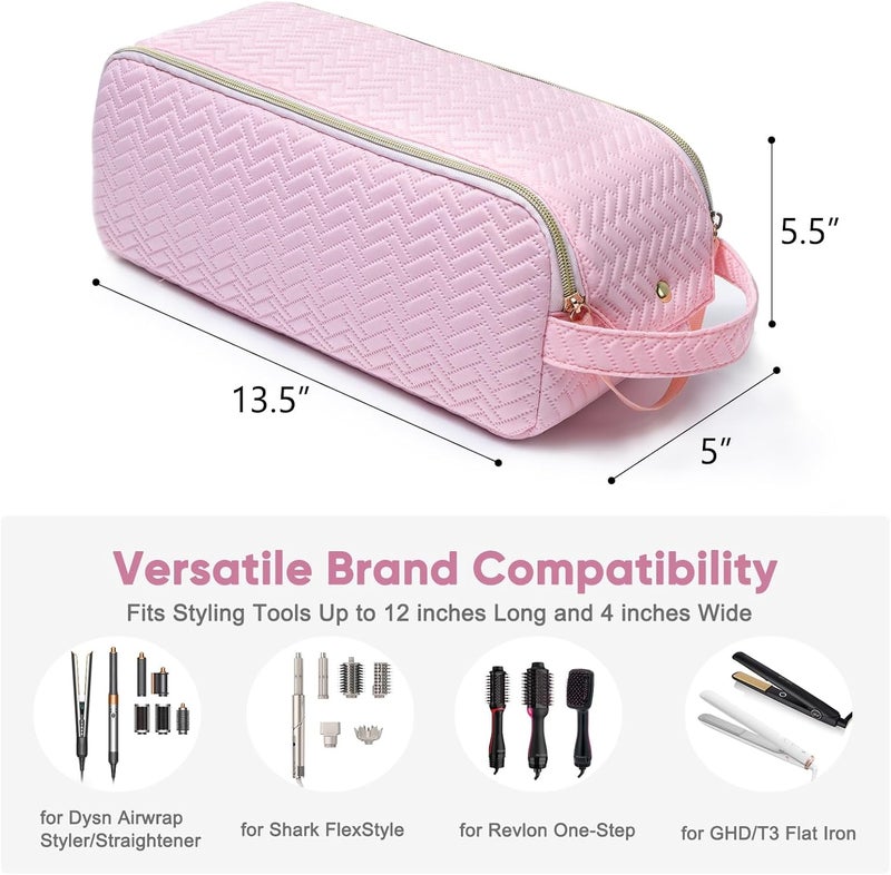 ELCUPA Large Hair Tools Travel Bag Compatible with Shark FlexStyle, Revlon & Dyson | Hair Dryer Brush Organizer, Flat Iron, Curling Iron, Makeup & Cosmetic Bag for Travel Essentials - Image 4
